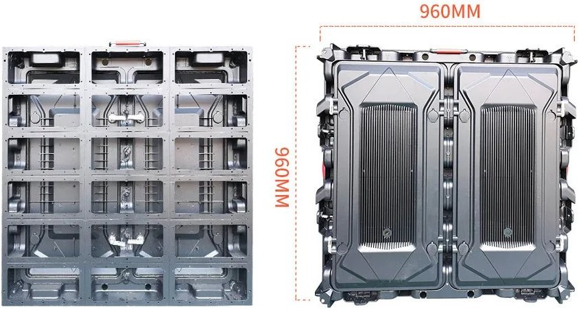 960mm LED display cabinet structure for outdoor stadium screen installation and maintenance planning