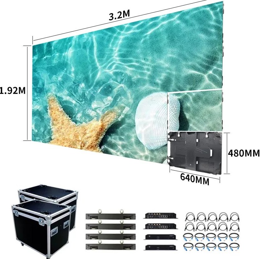 640x480mm indoor LED cabinet package for modular retail display project planning