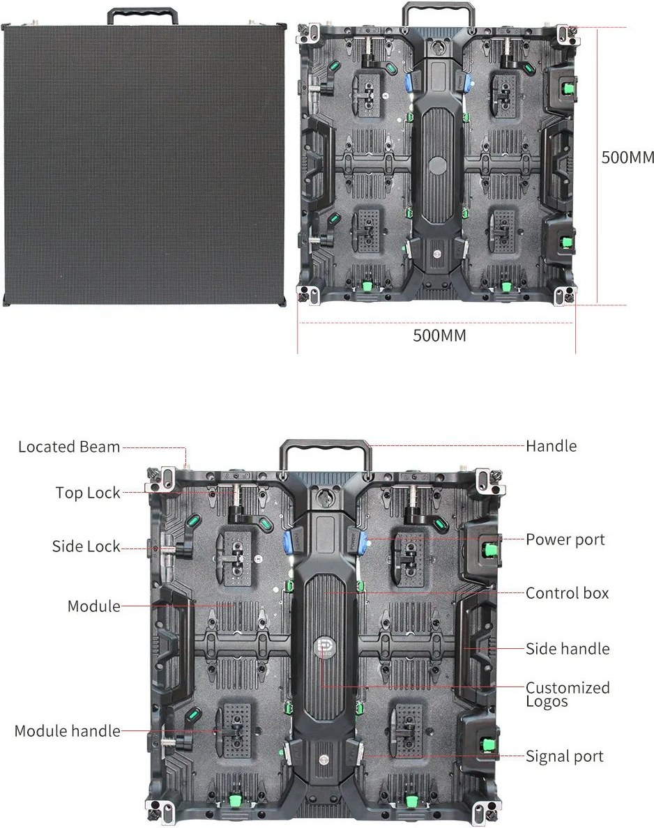 rear service outdoor LED cabinet structure and access points