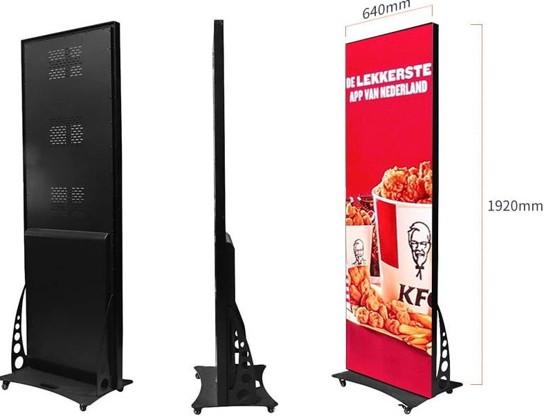 LED poster display for chain store content update planning