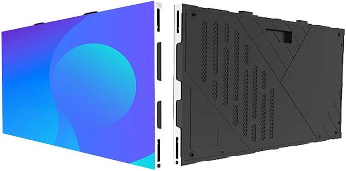 Front and rear construction of a fine-pitch LED display cabinet