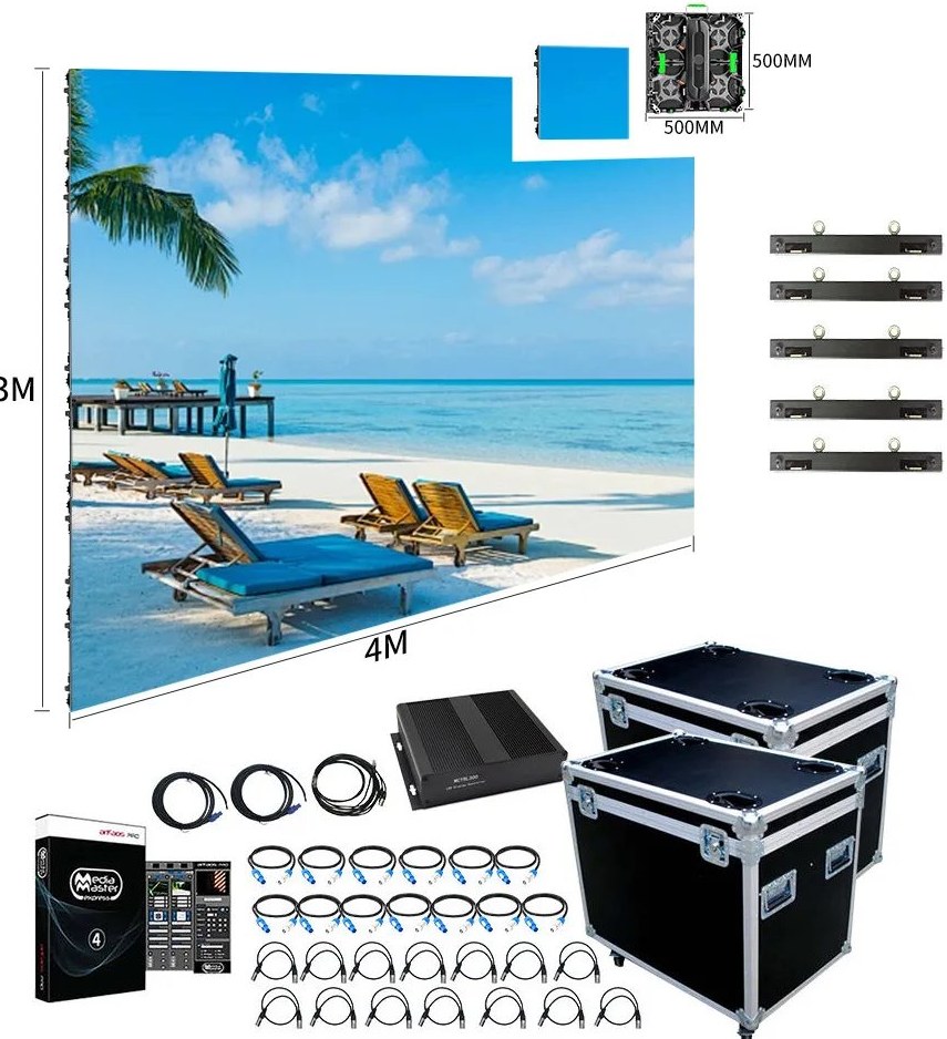 500x500 LED display cabinet for modular information screen layouts